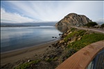 Morro Bay harbor as seen from the new walkway along Coleman Avenue